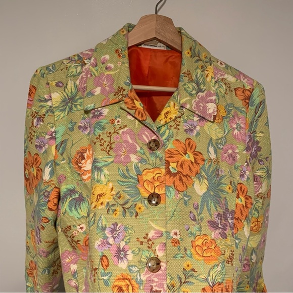 Coldwater Creek Woman’s Floral Blazer Jacket Petite Size Medium - Picture 8 of 14